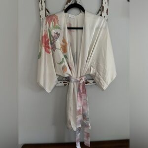 Papillon by Paula Carbone‎ Satin Floral Robe Vintage One Size